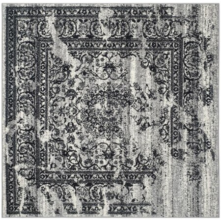 Safavieh Adirondack Power Loomed Square Rug- Silver - Black- 4 x 4 ft. ADR101A-4SQ